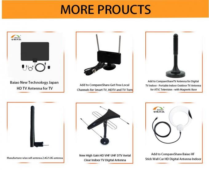 UHF 470 - 862MHz 마그네틱 베이스가 있는 100마일 디지털 TV 안테나 4